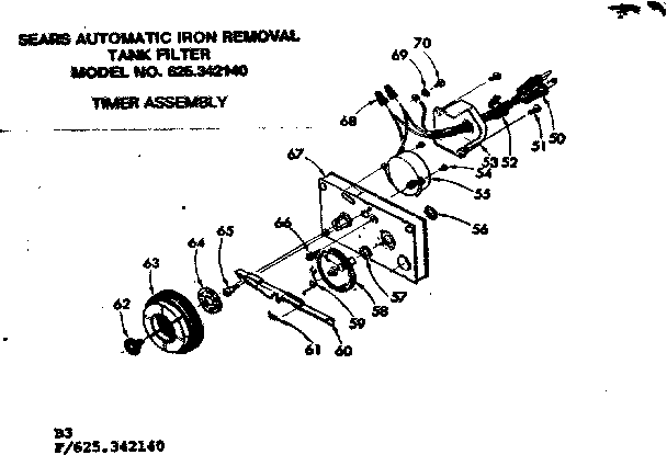 Kenmore 625342140 timer assembly diagram