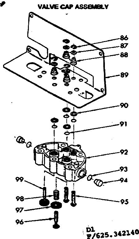Kenmore 625342140 valve cap assembly diagram