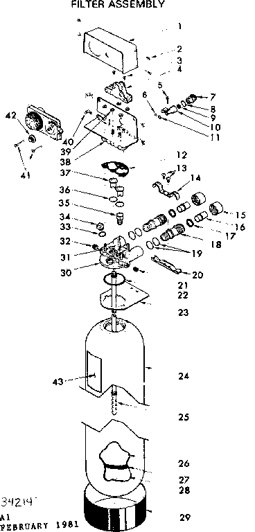 Kenmore 625342141 filter assembly diagram