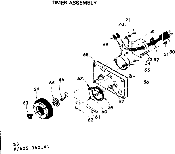 Kenmore 625342141 timer assembly diagram
