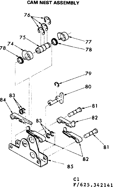 Kenmore 625342141 cam nest assembly diagram