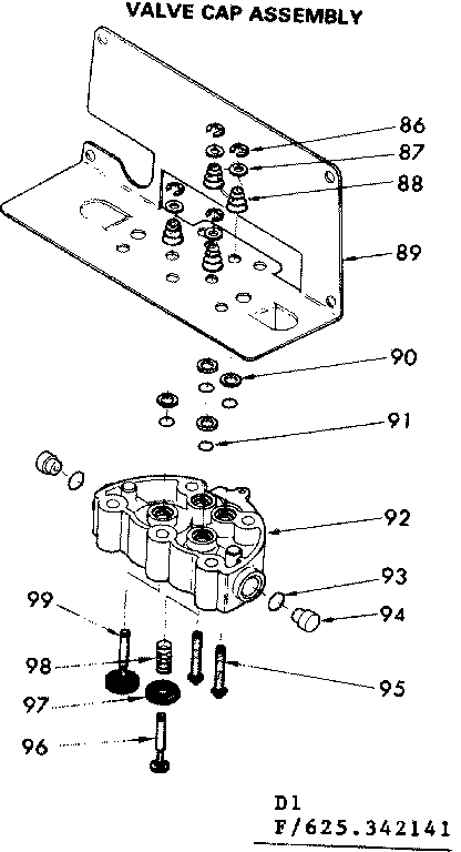 Kenmore 625342141 valve cap assembly diagram