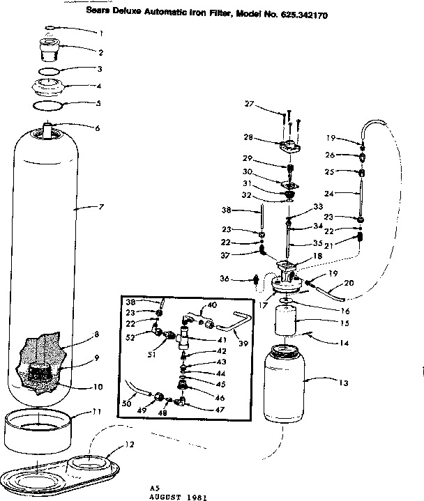 Kenmore 625342170 unit parts diagram