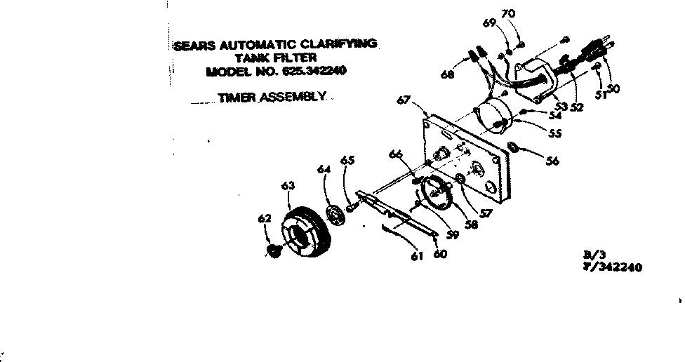 Kenmore 625342240 timer assembly diagram