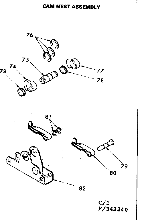 Kenmore 625342240 cam nest assembly diagram
