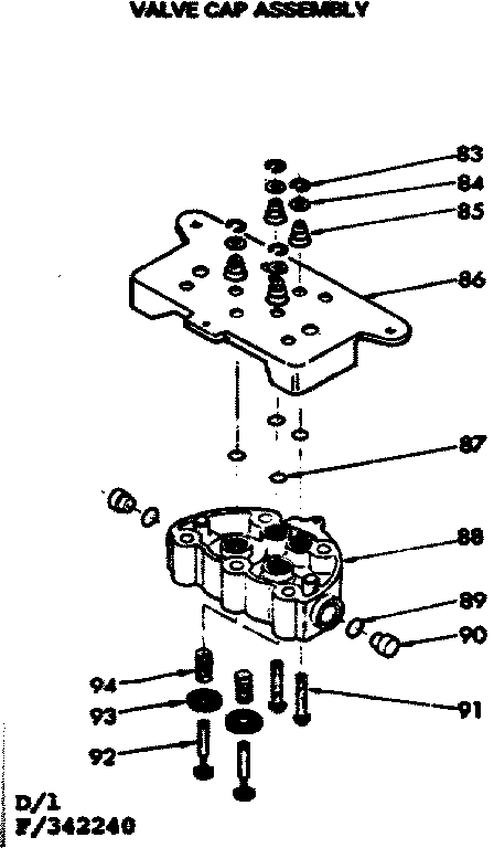 Kenmore 625342240 valve cap assembly diagram