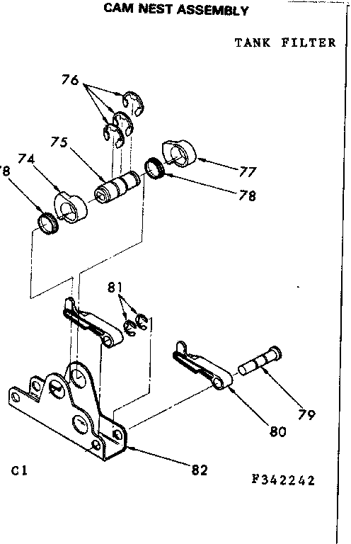 Kenmore 625342242 cam nest assembly diagram