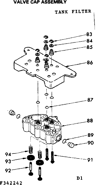 Kenmore 625342242 valve cap assembly diagram
