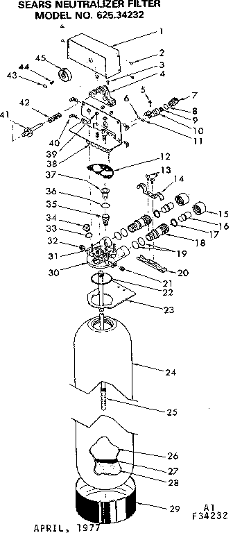 Kenmore 62534232 filter assembly diagram