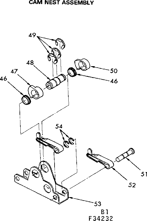 Kenmore 62534232 cam nest assembly diagram