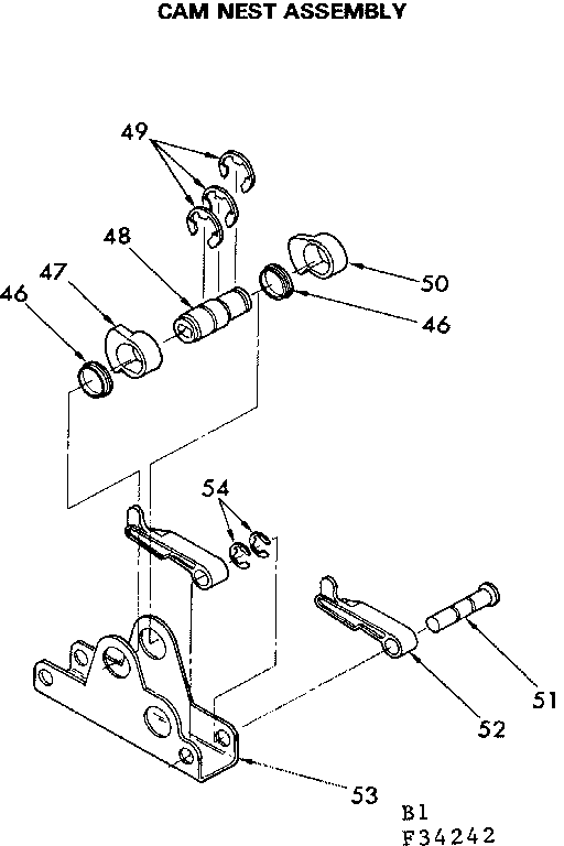 Kenmore 62534242 cam nest assembly diagram