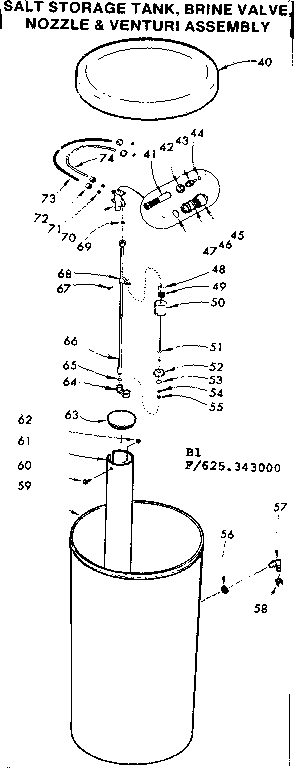 Kenmore 625343000 salt storage tank brine valve nozzle & venturi diagram