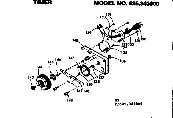 Kenmore 625343000 timer diagram