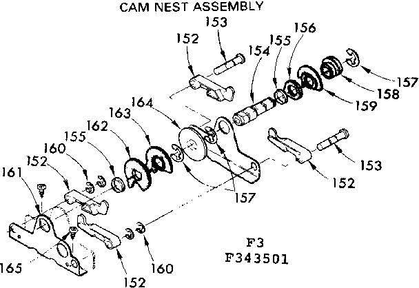 Kenmore 625343501 cam nest assembly diagram