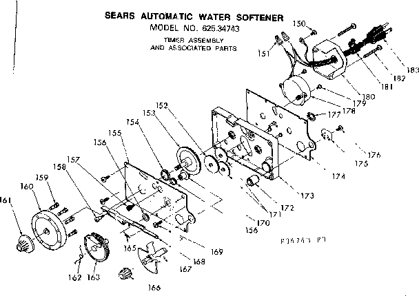 Kenmore 62534743 timer assembly and associated parts diagram