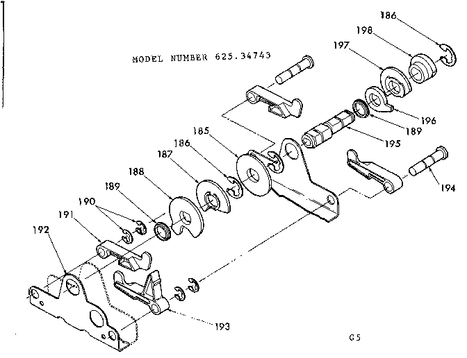 Kenmore 62534743 cam nest assembly diagram