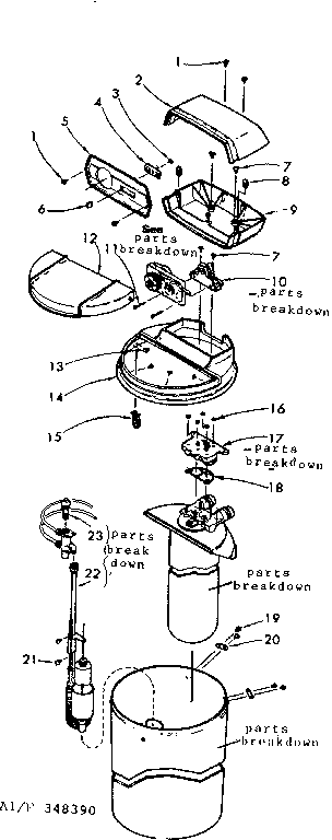 Kenmore 625348390 unit parts diagram