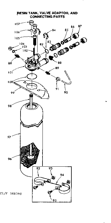 Kenmore 625348390 resin tank diagram