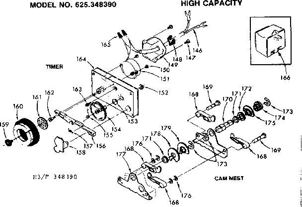 Kenmore 625348390 timer assembly diagram