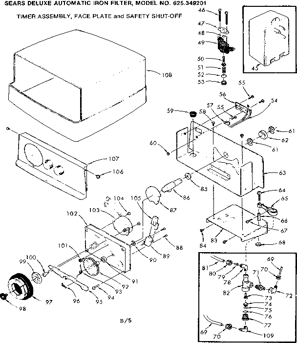Kenmore 625349201 timer assembly diagram