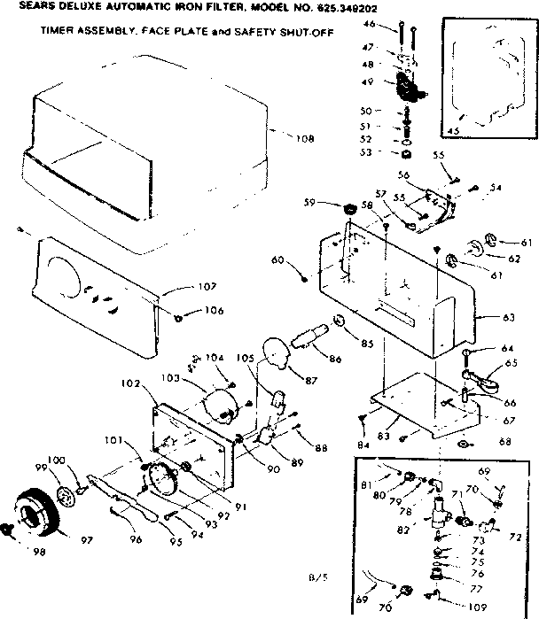 Kenmore 625349202 timer assembly diagram