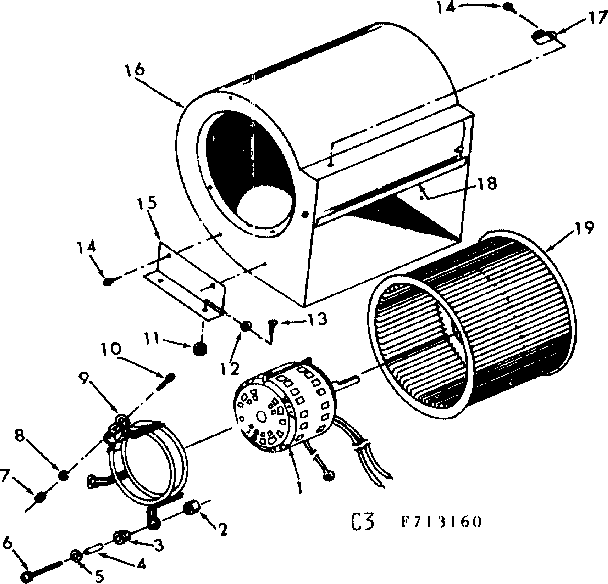 Kenmore 867713160 blower assembly diagram