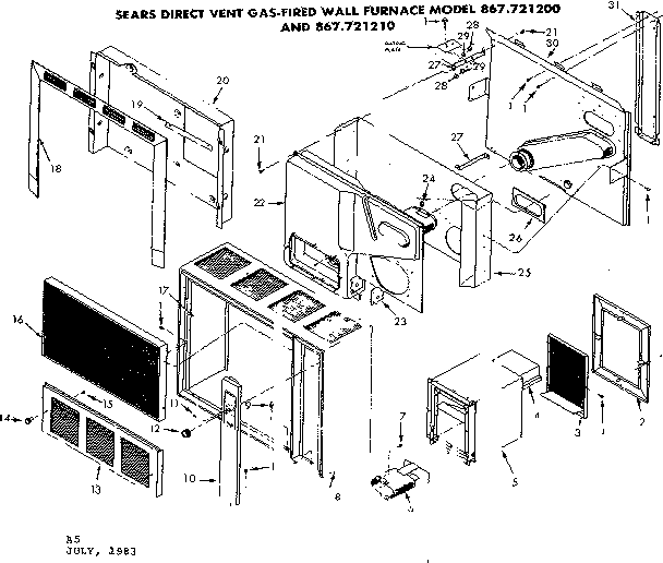 Kenmore 867721210 cabinet diagram
