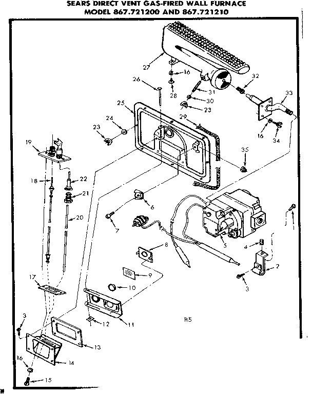 Kenmore 867721210 gas burners and manifold diagram