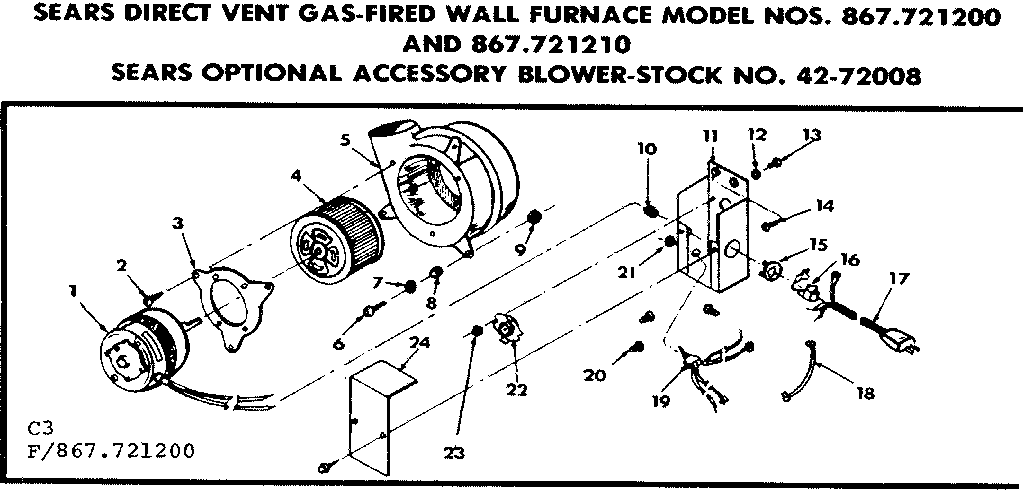 Kenmore 867721210 blower assembly diagram