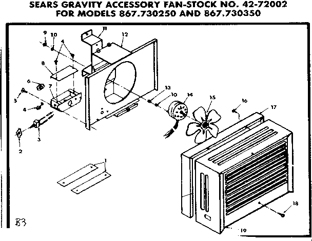 Kenmore 867730350 cabinet fan diagram