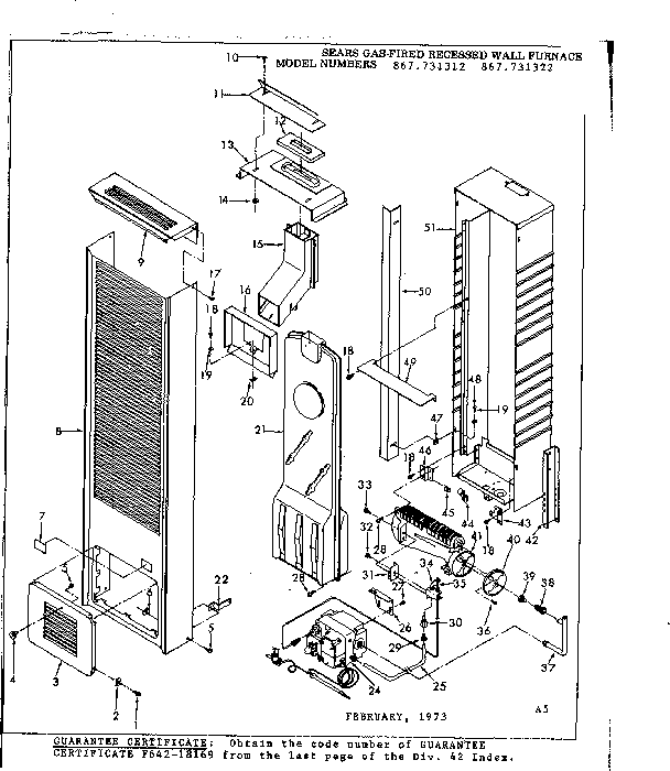 Sears 867731322 unit parts diagram