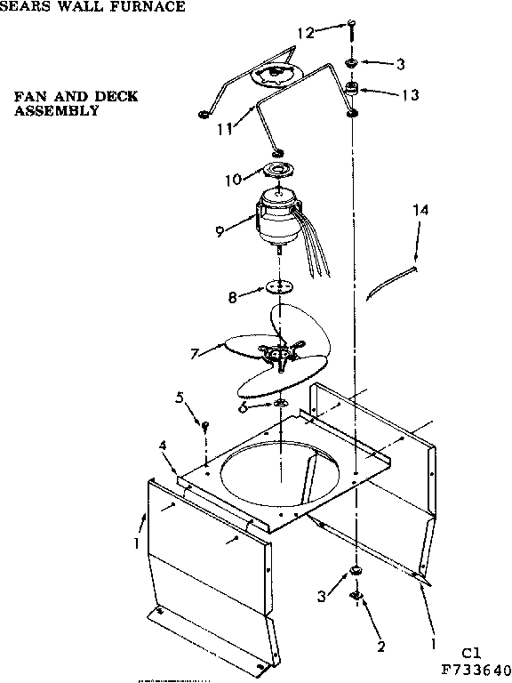 Kenmore 867733641 fan & deck assembly diagram