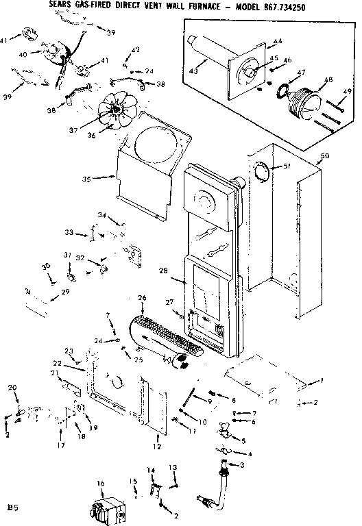 Kenmore 867734250 functional replacement parts diagram