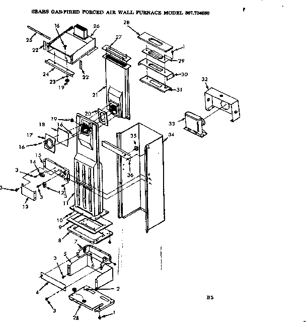 Kenmore 867734680 functional replacement parts diagram