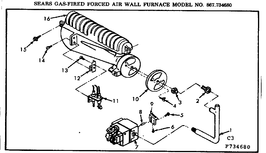 Kenmore 867734680 gas burners and manifold diagram