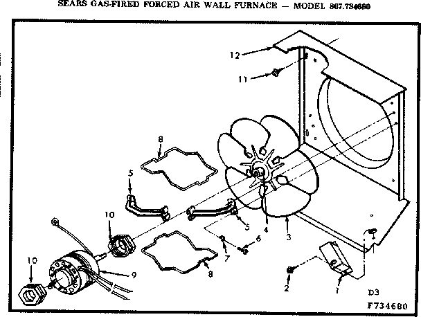 Kenmore 867734680 blower assembly diagram