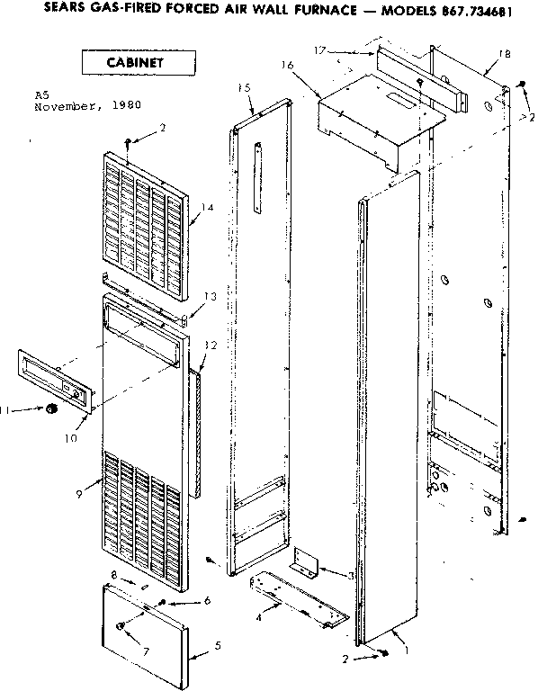 Kenmore 867734681 cabinet diagram