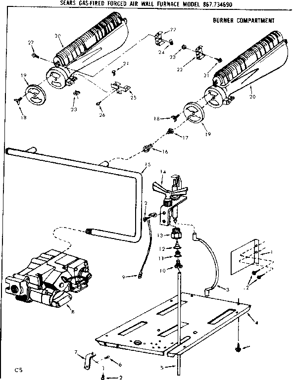 Kenmore 867734690 burner compartment diagram