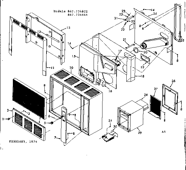 Kenmore 867734822 cabinet diagram