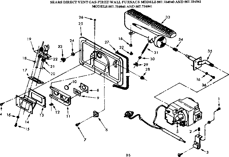 Kenmore 867734941 gas burners and manifold diagram