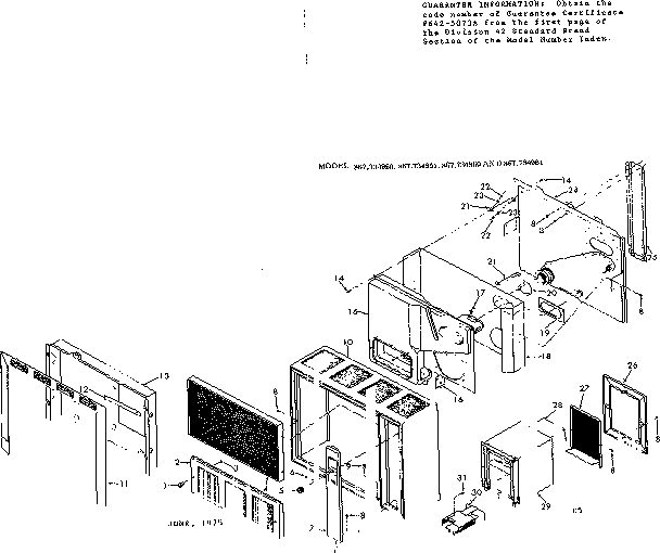 Kenmore 867734961 cabinet diagram