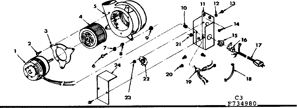 Kenmore 867734980 blower assembly diagram