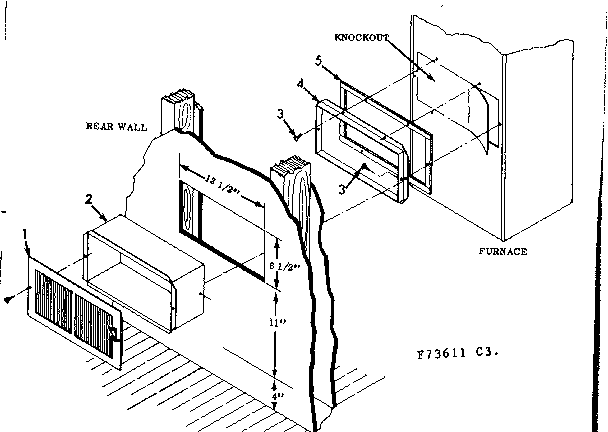 Kenmore 867736321 rear wall register kit diagram