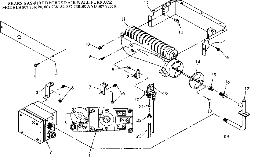Kenmore 867736120 gas burners and manifold diagram