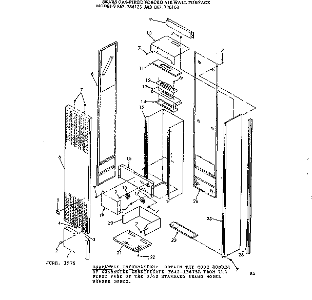 Kenmore 867736123 cabinet diagram