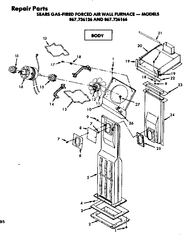 Kenmore 867736166 body diagram