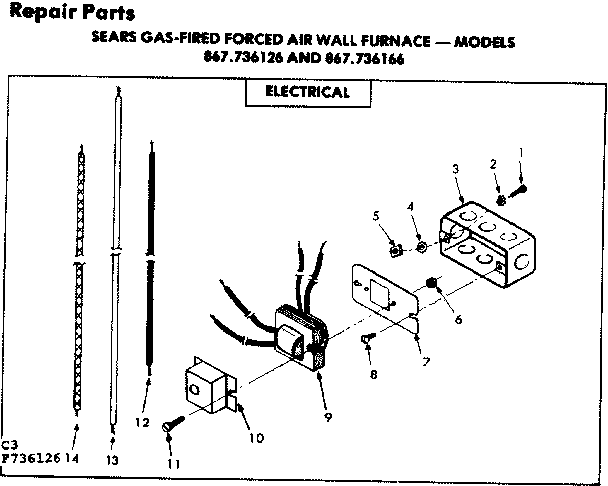 Kenmore 867736166 electrical diagram