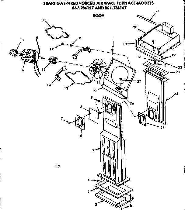 Kenmore 867736167 body diagram