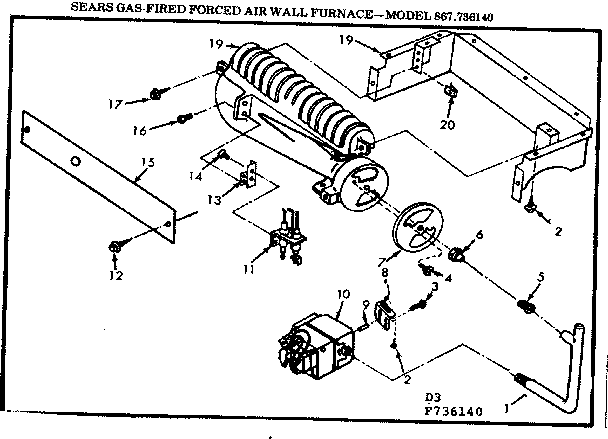 Kenmore 867736140 gas burners and manifold diagram