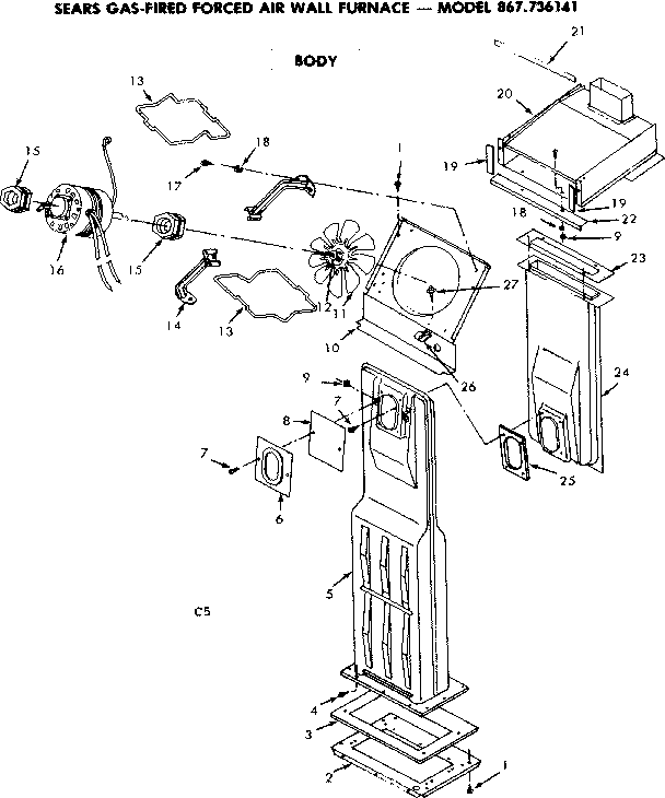 Kenmore 867736141 body diagram